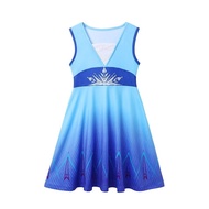2024 New Anna Elsa Princess Costume Casual Dresses For Kids Girl Summer Holiday Encanto Mirabel Dress Birthday Party Frozen
