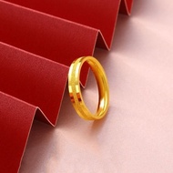 999 Pure Gold Couple Ring Fashion Simple Gold Ring Wedding 3D Gold New Style Gold Frosted Plain Ring