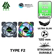 EGA TYPE F2 Case Fan RGB Dual Light 120mm. พัดลมเคส รับประกัน 2 ปี