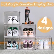 Full Acrylic Front Side Magnetic Door Sneaker Shoe Box Display Case Storage Organizer