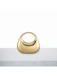 Lightweight, Business Casual Rhinestone Decor Bucket Bag Mini Drawstring Design, Clear Bag Faux Pear