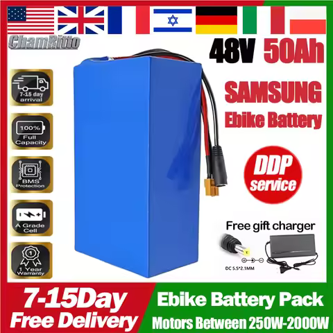 48V ebike cham-rider 30AH Battery 52V 48V 72V 30AH 40Ah 35Ah Waterproof Battery Pack for 750W 1000W 