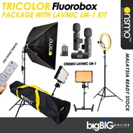 SPECIAL PROMO - Onsmo TriColor Fluorobox LED Studio Light Single Kit with Golive GL9 Wireless Microp