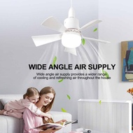 Ceiling Fans With Remote Control and Light LED Lamp Fan E27 Converter Base Smart Silent Ceiling Fans For Bedroom Living Room