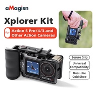 AMagisn Xplorer Grip Kit For Insta 360 Ace Series Ergonomic Quick-Release Grip with Shutter Button