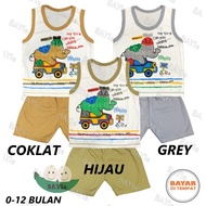 BAYIe - Setelan Kaos Oblong Bayi / Anak KUTUNG PUTIH Motif GAJAH