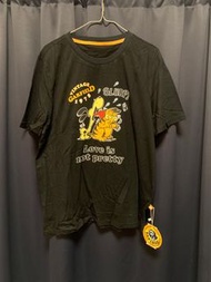 (全新) L碼 Babiboo Garfield T-shirt 加菲貓黑色短袖T裇 上衣