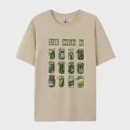 Vintage Pickle Pattern Graphic Tops Retro Dill Pickle Fun T-Shirt Short Sleeve Cotton Women T-Shirt 