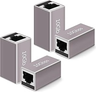 RJ45 Coupler 10Gbps,Aluminum Alloy RJ45 Ethernet Female to Female Adapter 4Pack,Cat8/Cat7/CAT6a/Cat6