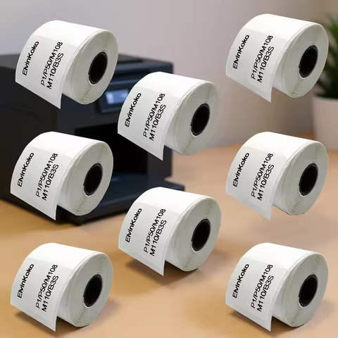 8rolls M110/E210/P50/PT-260 Label Printer Sticker Self-Adhesive Thermal Paper, Compatible for M110 M