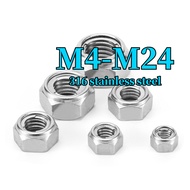 A4 Lock Nut, Hexagon Anti-Loose Nut 316 Stainless Steel Thickened Anti-Loose Nut M4-M24【ZHX-JY-MB】