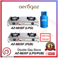 Aerogaz Table Top Double Gas Stove (LPG/PUB) AZ-983SF