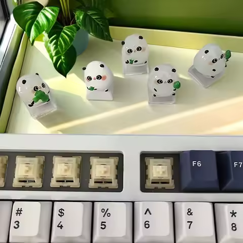 China Panda Custom Keycap Cute Huahua Panda Tons of Bamboo Artisan Keycaps for Mechanical Keyboard C