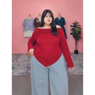 Off-Shoulder Rayon Shirt Large Size Bust 48-62 Inches++ (ง94)