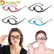 ORIENTLII Rotating Makeup Reading Glasses, Eyewear +1.50~+4.0 Diopter Folding Eyeglasses, Portable V