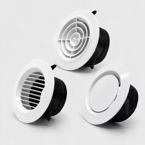 Hon&Guan ABS Round Air Vent Grille 75/100/150/200mm 3/4/6/8Inch Duct Vent Cover Diffuser for Bathroo
