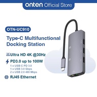 ONTEN HDTV Display Extend 4K 30hz USB-C Multi Function Docking with PD 3.0 USB3.0 5G USB2.0 RJ45