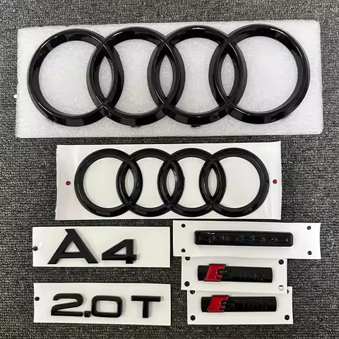 The new ABS letter 3D sticker Quattro Sline 2.0T is suitable for the modification of Audi A4 2008-20
