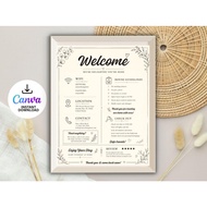 Airbnb Welcome Sign Editable Template| Welcome Sign for Airbnb Hosts | Guest Arrival Flyer