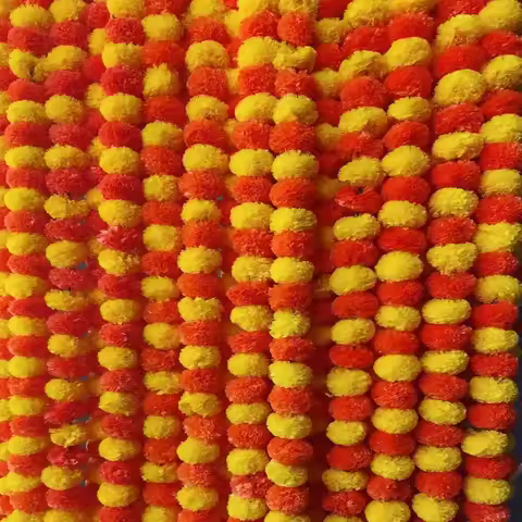 1-5pcs Marigold Garland Indian American Wedding Party Mantle Decoration Faux Garlands Wedding Garlan