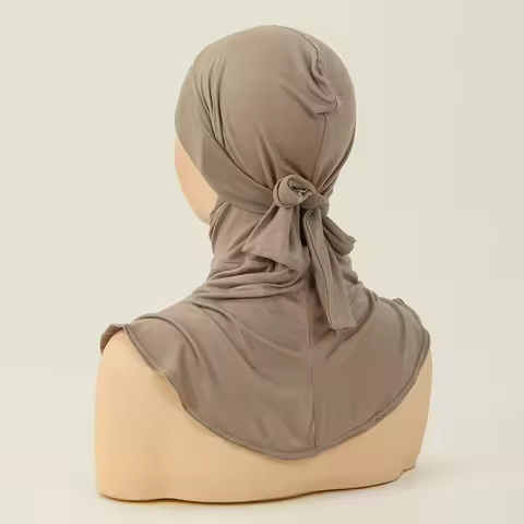 Modal Jersey Alfaro Hijab Cap Full Coverage Tie Back Under Cap Solid Color Muslim Woman Hijab Turban