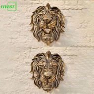 Gold Lion Sculpture Easy Maintenance Gold Accents Loyalty Depiction For Bedroom