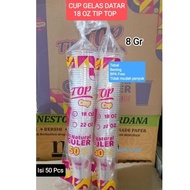 18OZ Flat Plastic Cup TIP TOP/STARGLAS 18 OZ Thick Plastic Cup Cup / Contents 50 pcs