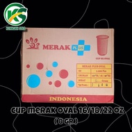 Gelas plastik cup oval merk Merak Plus 16 oz 18 oz 22 oz 8 g Limited