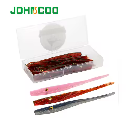 JOHNCOO Fishing Lure Soft Wrom 10pcs 125mm 3.8g Pesca Fishing Soft Lures Silicone Bait Wobblers Leur