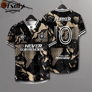 [OFSDIY] เสื้อฟุตบอลชาย เบอร์ 10 เสื้อกีฬา ไม่เคยยอมแพ้การพิมพ์ข้อความ เสื้อยืดกีฬากลางแจ้งของผู้ชาย