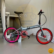 Fnhon Blast 22” • 9 Gears Shimano Litepro Folding Foldable Foldie Fold Bicycle Bike Grey Red Dahon Tern Bifold Crius