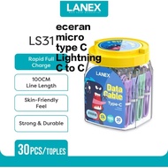 LANEX LS31 LS31M1m Micro-USB 3A data cable LS31C Type C/ LS31L Lightning 1m colorful combination