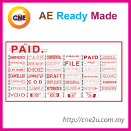 AE Flash Ready Made Stamp / Chop (PAID/DATE/SIGN) Self Ink /  OFFICE COPY  (Red ink)