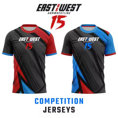 Arm wrestling team jersey wrist enthusiast training fitness game uniform uniform East vs West Devon 
