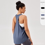 Quick-Drying Sleeveless Top 42156 Loose Breathable Blouse Sling Running Fitness Ladies Sports Vest D