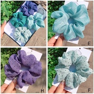 ( HOT ) Super beautiful polka dot chiffon scrunchies and hair ties Orin K1117