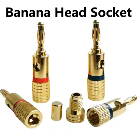 Banana Plug 4mm Socket 8pcs/Set 4mm Banana Plug Socket 24K Gold Plated Pure Copper Audio Terminal Sp