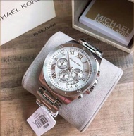 Original Michael Kors MK8562 Brecken Silver Dial Men's Chronograph Watch With 1 Year Warranty For Me