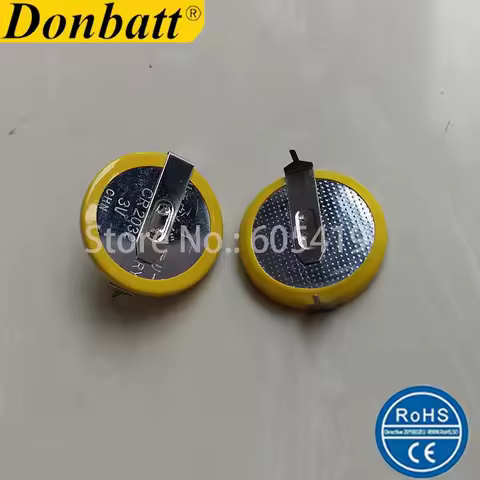 Soldering CR2032 3V Lithium Battery With Welded Tabs , Horizontal & Through hole Type (CR2032-T14) F
