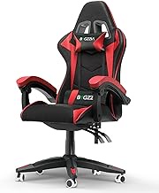 Bigzzia Gaming Chair Office Chair Reclining High Back Leather Adjustable Swivel Rolling Ergonomic Video Game Chairs Racing Chair Computer Desk Chair with Headrest and Lumbar Support (Red)