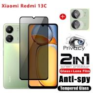 redmi 13C 4G 5G 2024 Privacy Tempered Glass Screen Protector 2in1 full Cover Phone Protective Film F