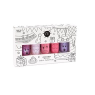 法國Nailmatic Kids 專業兒童配方水溶性指甲油 - 5支裝 - PARTY - Sheepy/Polly/Cookie/Kitty/Piglou