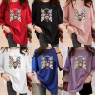 [AMYGO] 2Y551 LABUBU Tshirt Woman Baju Perempuan Loose T shirt Women Plus Size Crop Top Wanita Cloth