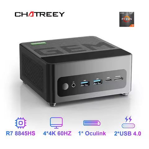 Chatreey GEM Mini PC R7 8845HS 780M R9 6900HX 680M Gaming Desktop Computer with WiFi 6/Bluetooth 5.2