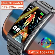 2023 New Men Non-invasive Blood GlucoseE600 ECG Smart Watch Heart Rate Blood Pressure Monitor Sports Steps Smartwatch