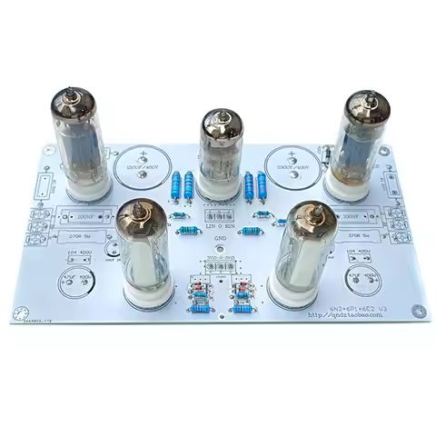 6N2/6N1 6P1 3W*2 Stereo HiFi Tube Amplifier Board With 6E2 Cat Eye Level Indicator Home Audio Amp