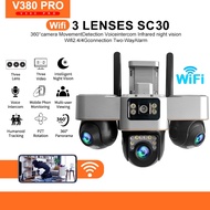 V380 Pro CCTV Outdoor SC30 WiFi Three Lens 360° Monitoring Wireless IP66 Waterproof Night Vision Cam