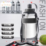 WINTE Drinking Bottle, Large Capacity Plastic Sports Water Bottle, Portable 2L/1.5L/1L/0.6L with Str