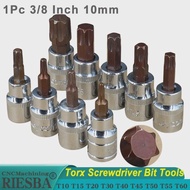 1Pc 3/8 Inch 10mm Torx Screwdriver Bit Tools T10 T15 T20 T30 T40 T45 T50 T55 T60