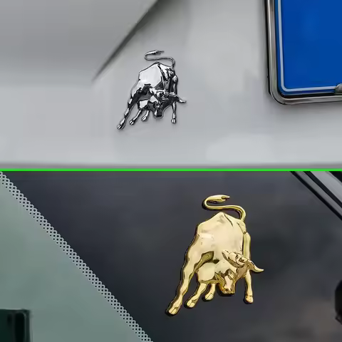 Universal Metal Stainless Animal Car Accessories Badge Fight Bull Fly Horse Emblem 3D Sticker Decora